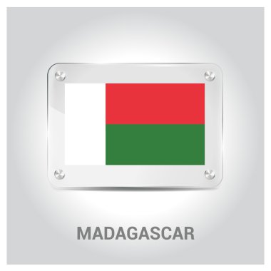 Madagaskar bayrağı cam levha