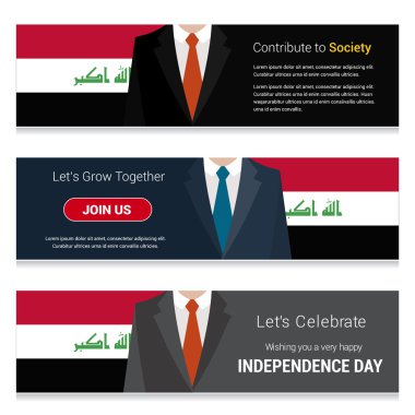 Irak bayrağı afiş kümesi