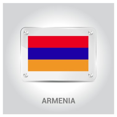 Ermenistan bayrağı cam levha