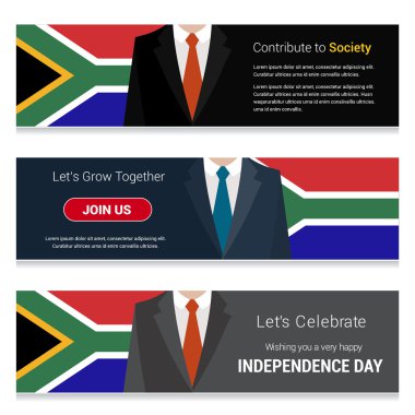 Güney Afrika bayrak afiş kümesi