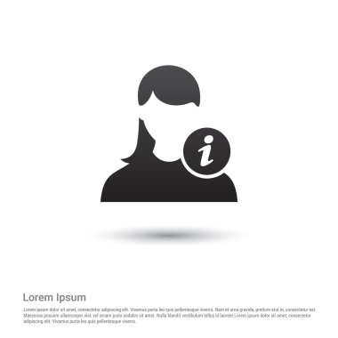 Kadın kullanıcı ile bilgi simgesi.