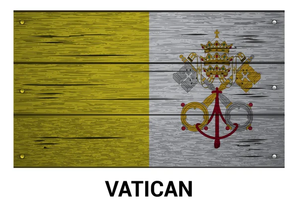 Vatican wooden flag — Stock Vector