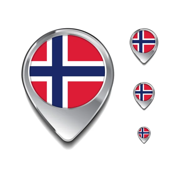Norvégia lobogója gombostű — Stock Vector