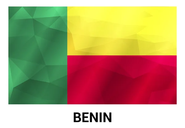 Bandera de Benín, formas geométricas poligonales . — Vector de stock