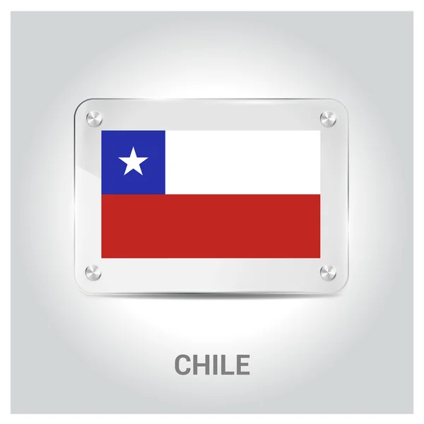 Placa de vidrio bandera de Chile — Archivo Imágenes Vectoriales