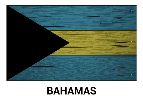 Bahamas trä flagga — Stock vektor