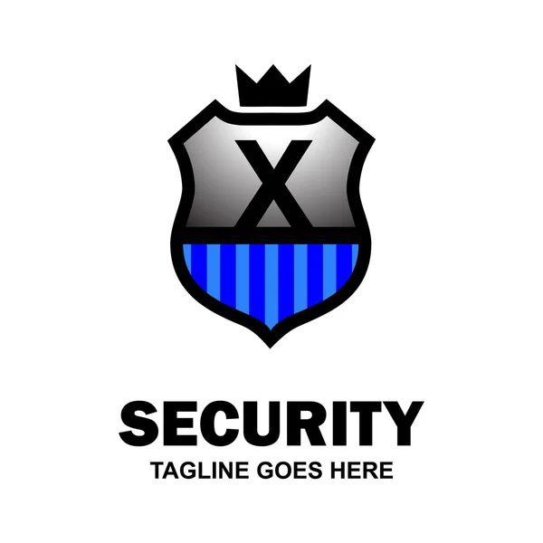 Μπλε βασιλιά ασφαλείας λογότυπο X. — Διανυσματικό Αρχείο