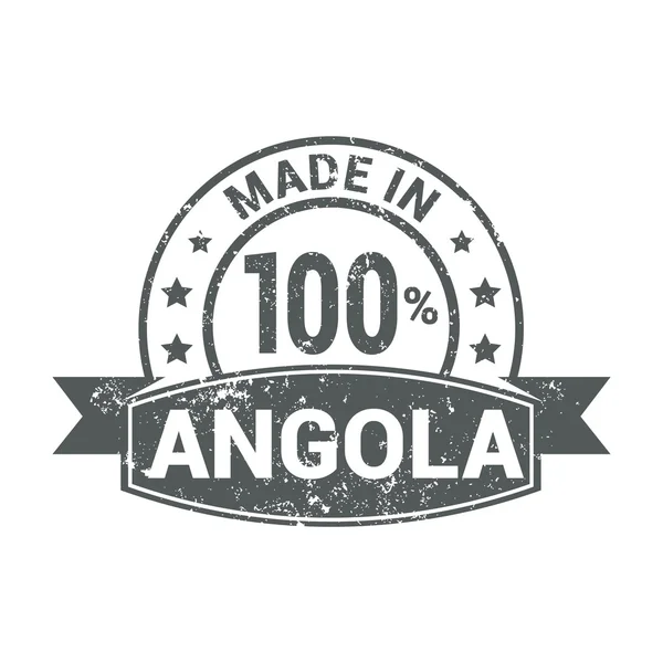 Fabricado em Angola. Design de carimbo de borracha redonda — Vetor de Stock