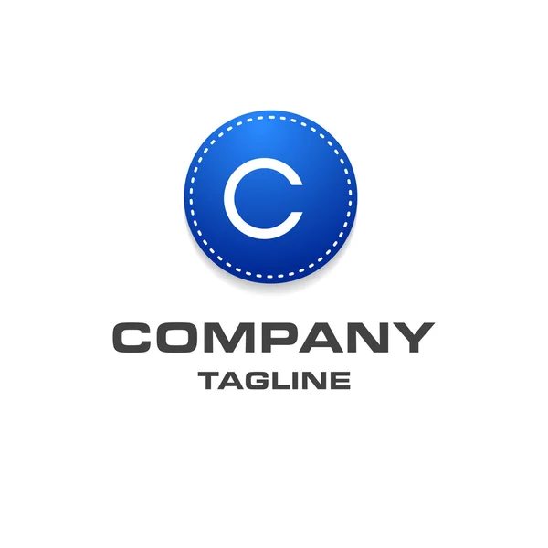 Carta c logotipo, símbolo azul criativo — Vetor de Stock