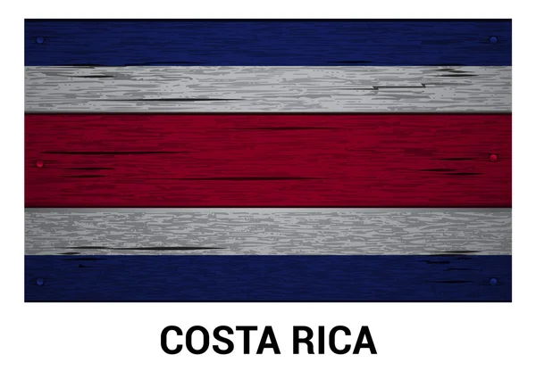 Costa Rica dřevěné vlajka — Stockový vektor