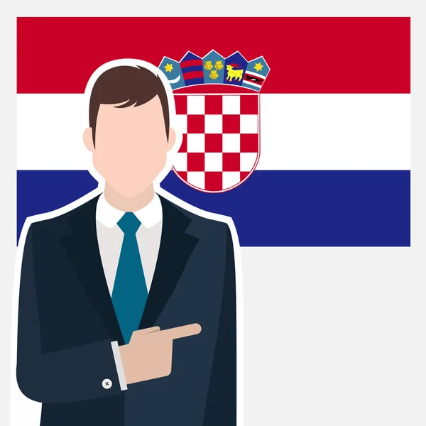 Бізнесмен з Прапор Хорватії — стоковий вектор