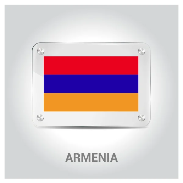 Armenia flagge glasplatte — Stockvektor