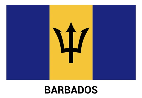 Bandeira de Barbados em cores oficiais — Vetor de Stock