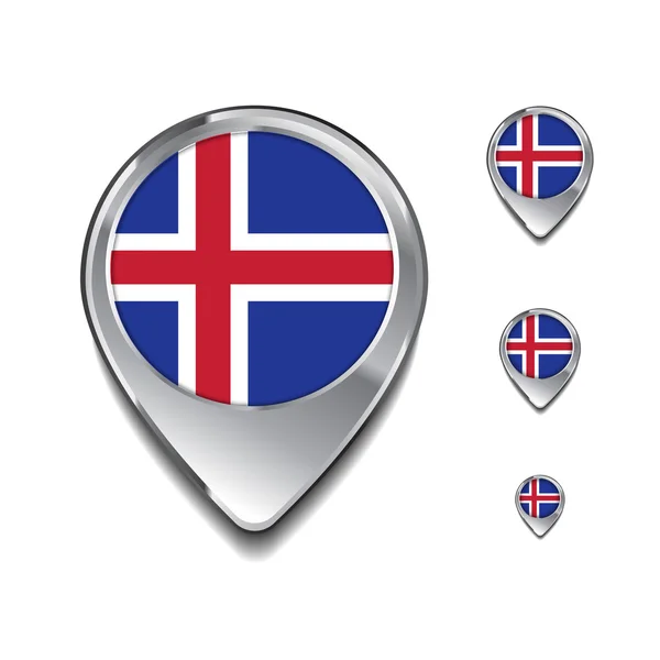 Izland lobogója gombostű — Stock Vector
