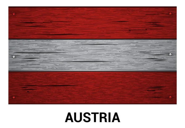Austria wooden flag — Stockový vektor