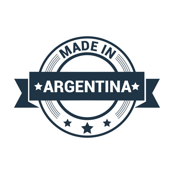 Made in Argentina. Round rubber stamp design