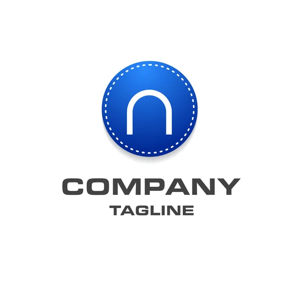 手紙 n ロゴ、創造的な青色のシンボル — ストックベクタ