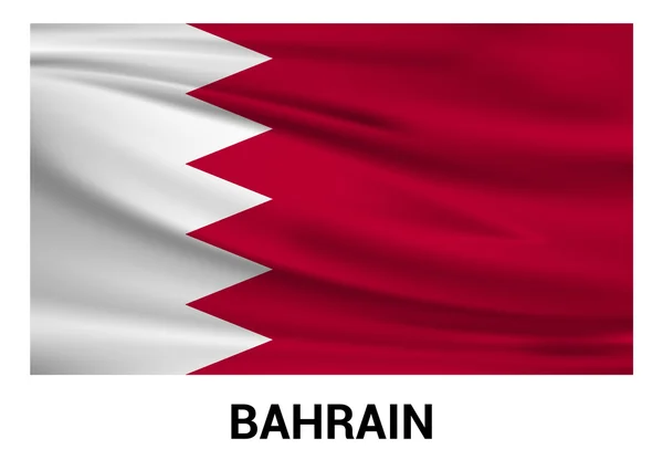 Bahrein bandiera sventolante nei colori ufficiali — Vettoriale Stock