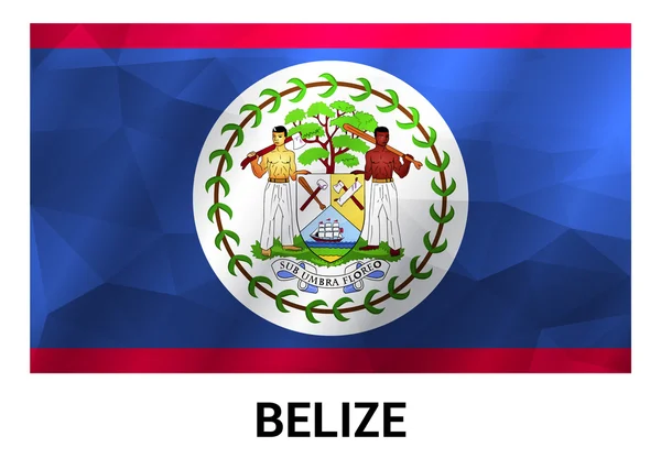 Belize Drapeau, formes géométriques polygonales . — Image vectorielle