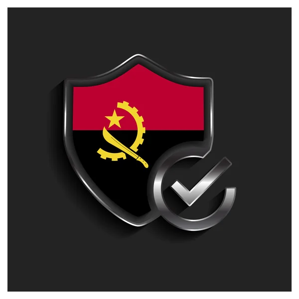 Ok escudo de segurança bandeira de Angola —  Vetores de Stock