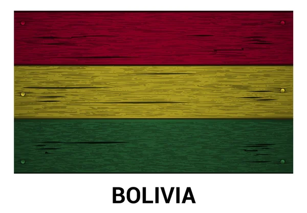 Bandera de madera Bolivia — Archivo Imágenes Vectoriales