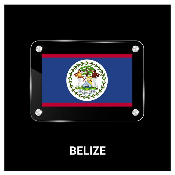 Bandera de Belice placa de vidrio — Vector de stock