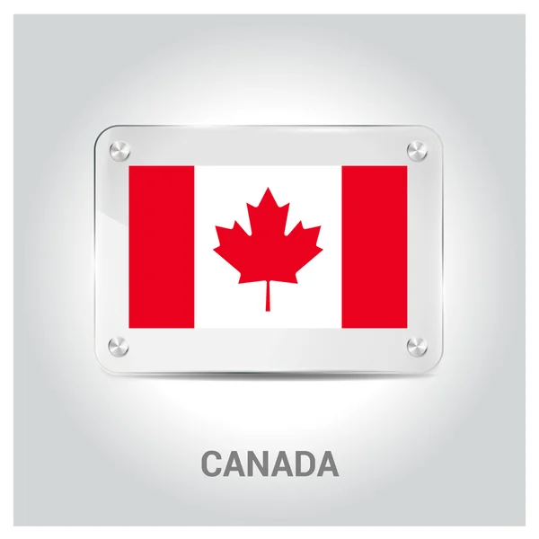 加拿大国旗玻璃板 — 图库矢量图片