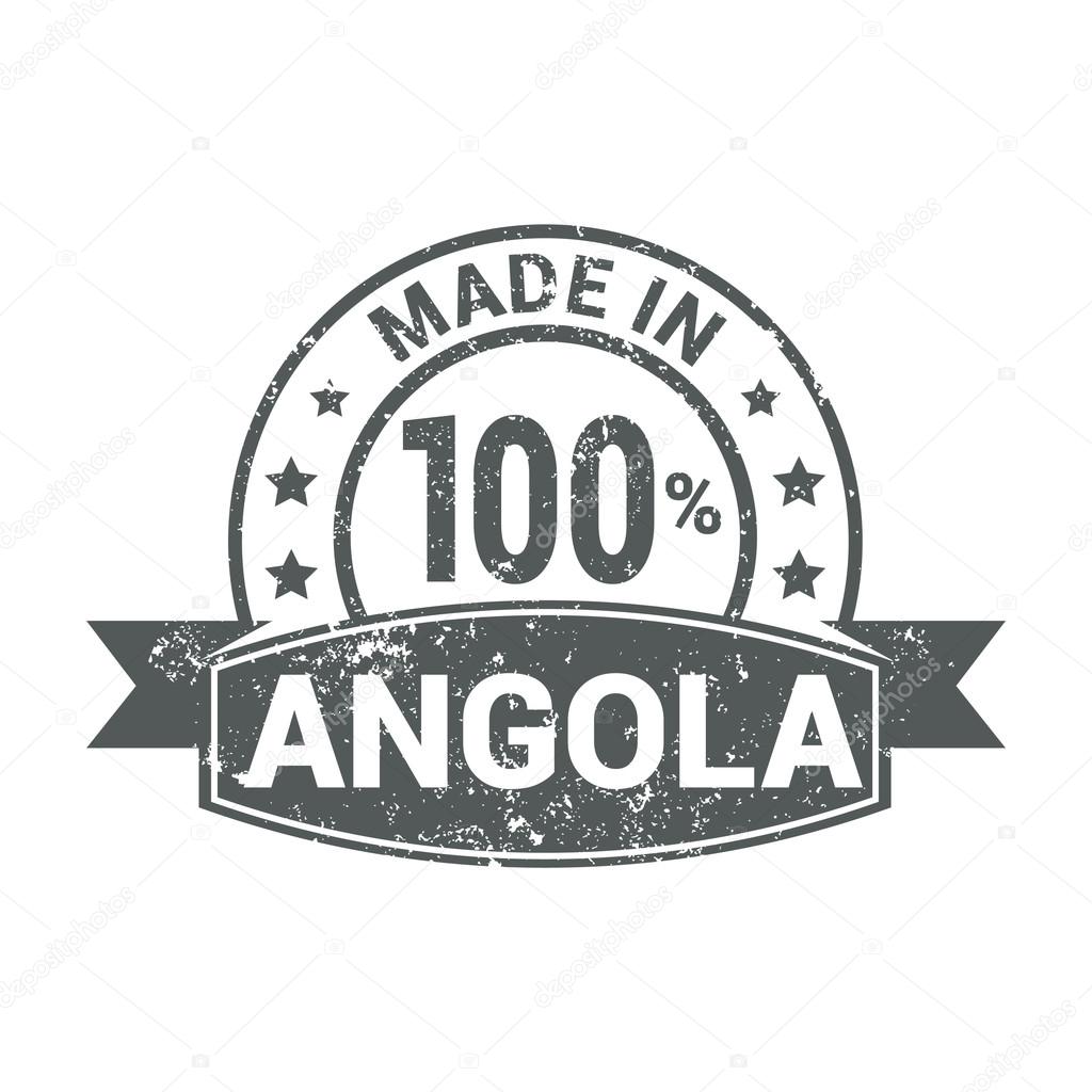 Made in Angola. Round rubber stamp design