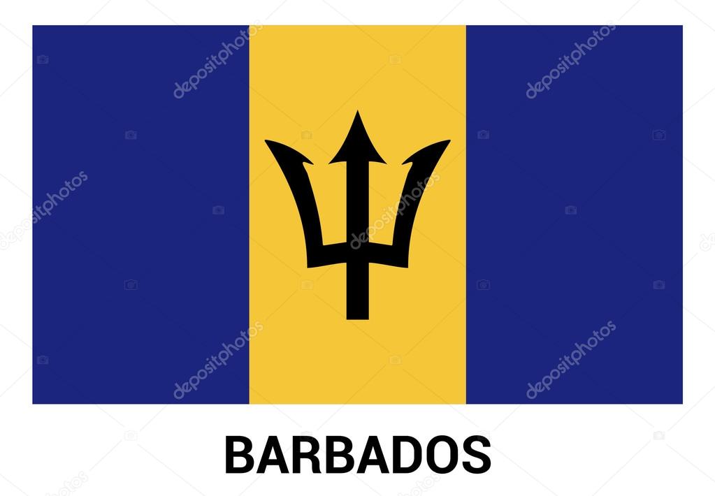 Barbados flag in official colors