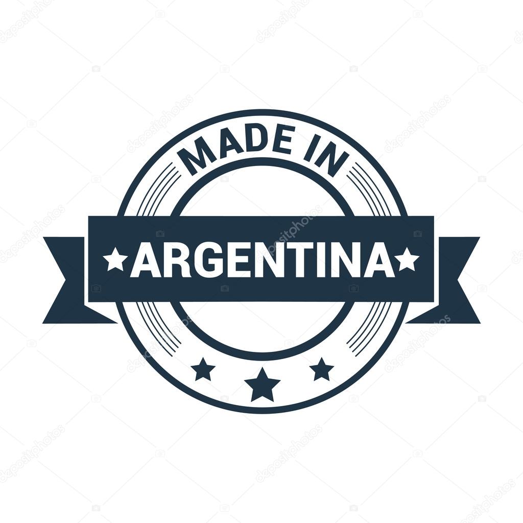 Made in Argentina. Round rubber stamp design