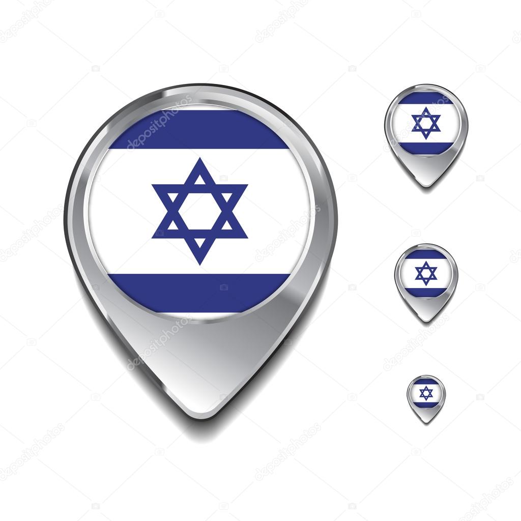 Israel flag map pins