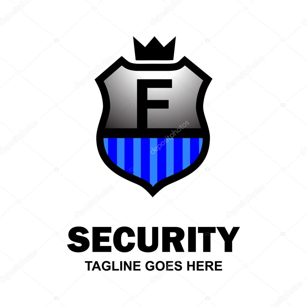 Blue King Security Logo F. Abstract secure shield logo design - various geometric shapes