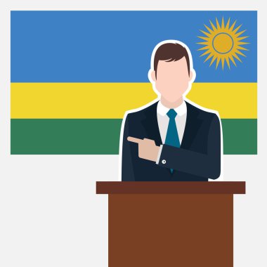 İşadamı Ruanda bayrak ile