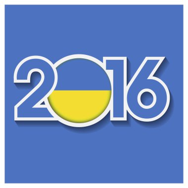 2016 yıl Ukrayna bayrağı ile