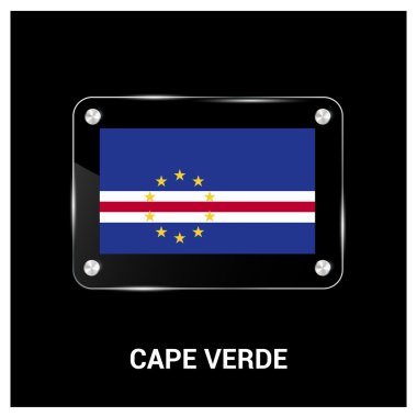 Cape Verde bayrak cam levha