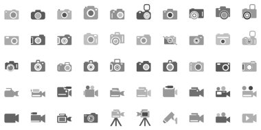 Kamera Icon Set. Fotoğraf simge seti.