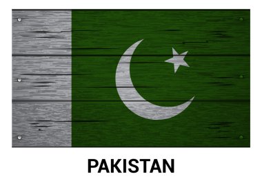 Pakistan bayrağı ahşap arka plan doku