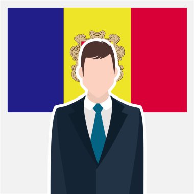 Andorra bayrağı ile işadamı