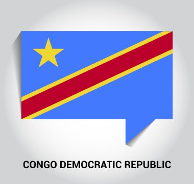 üç boyutlu 3d Demokratik Cumhuriyeti Kongo Cumhuriyeti bayrağı