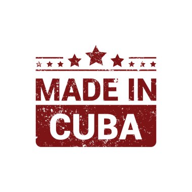 Küba'da - kırmızı grunge lastik damga tasarım yapılan