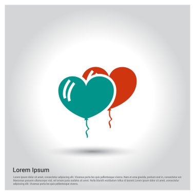 Balonlar düz simgesi