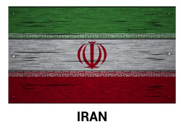 Iran bayrağı ahşap arka plan doku
