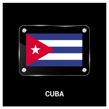 Küba bayrağı cam levha