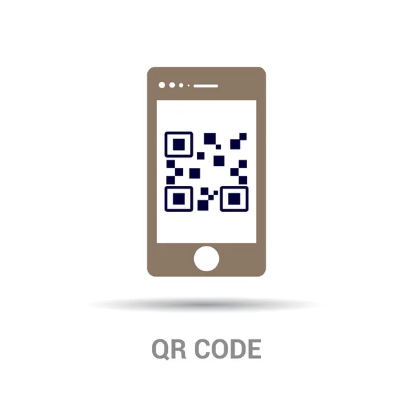 Smartphone with qr code icon — Stock Vector