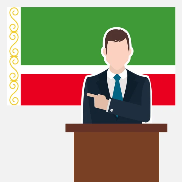 Homme d'affaires avec drapeau tchétchène — Image vectorielle