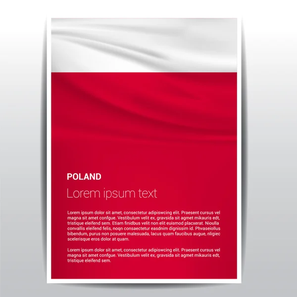Modelo da brochura da bandeira da Polónia — Vetor de Stock