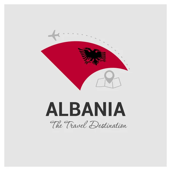 Logo di viaggio Albania — Vettoriale Stock