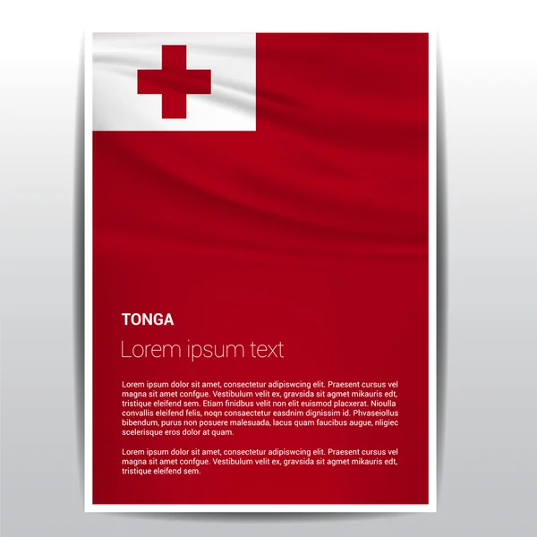 Tonga flag Brochure Template — Stock Vector