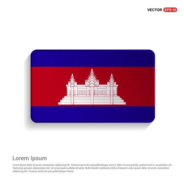Bouton drapeau Cambodge — Image vectorielle