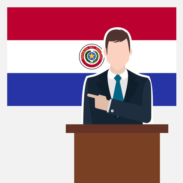 Бизнесмен с флагом Парагвая — стоковый вектор